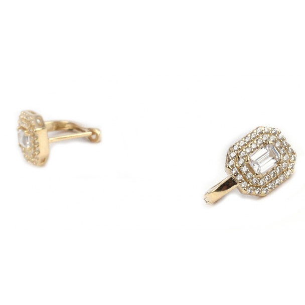 GOLD EARRING WITH CRYSTAL STONES