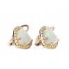 GOLD EARRING WITH OPAL AND CRYSTAL STONES