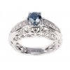CLUSTER WITH  BLUE DIAMOND RING
